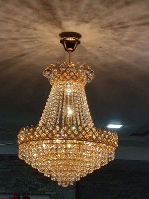 PR Prashant Styles New Good Looking K9 Crystal chandeliers Chandelier Ceiling Lamp(Yellow)