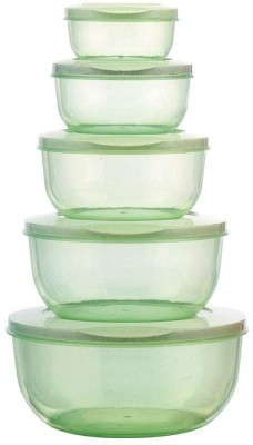 Kamini Enterprise Plastic Fridge Container  - 1500 ml(Pack of 5, Green)