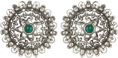 Priyaasi Stud Earrings For Women And Girls Emerald German Silver Stud Earring