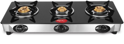 Pigeon Ultra Glass, Stainless Steel Manual Gas Stove  (3 Burners)