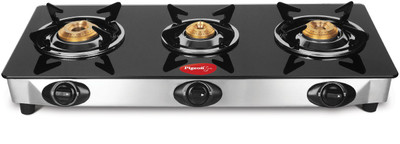 Pigeon Ultra Glass, Stainless Steel Manual Gas Stove(3 Burners)