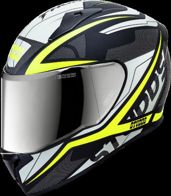 STUDDS Thunder D4-N5 Decor Motorsports Helmet(D4 Matt Black N5 Yellow)