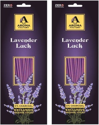 The Aroma Factory Lavevnder Luck Agarbatti Packet (Pack of 2 X 30) Incense Sticks (Charcoal Free & Natural) Lavender Fragrance(30, Set of 2)