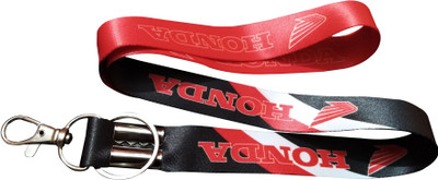Honda Fabric Tag Id Card Holder hook & ring KeyChain bike Key Chain