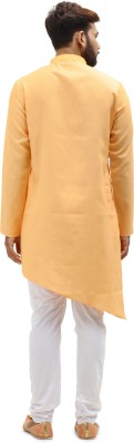 Aspen Ethnic India Men Solid Asymmetric Kurta(Orange)