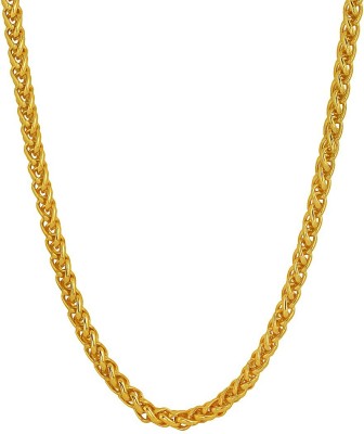 MissMister Gold Plated Brass, Rope Chain Design,Thick, Long and Heavy, 30 Inch, 9mm, 131 GMS Necklace Chain Men Fashion… Gold-plated Plated Brass Necklace