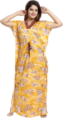 Glam World Women Nighty(Multicolor)