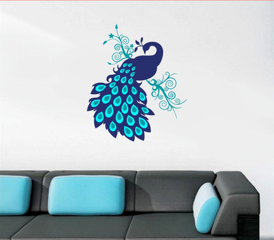 Decal O Decal 80 cm Beautiful Peacock On a Tree Branch Wall Stickers Self Adhesive Sticker(Pack of 1)