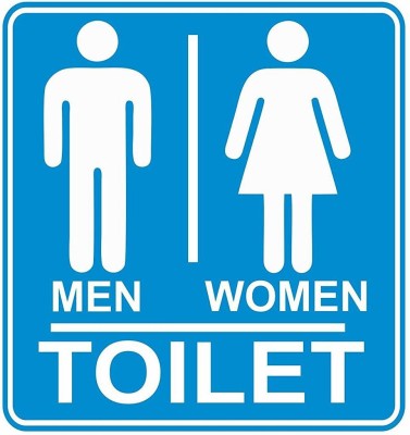 Asmi Collections 17 cm Men Women Toilet Restroom Sign Self Adhesive Sticker(Pack of 1)