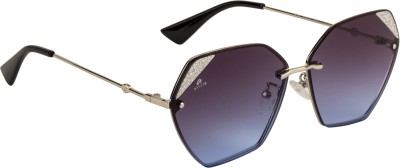 AISLIN Oval, Round Sunglasses(For Women, Grey, Blue)