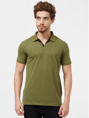 WEAR YOUR OPINION Solid Men Polo Neck Green T-Shirt