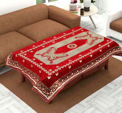Creativehomes Abstract 4 Seater Table Cover(Multicolor, Velvet)