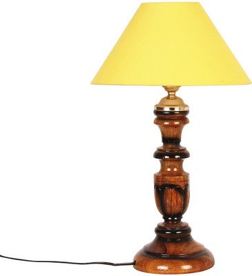 CANDELA Conical Shape Table Lamp Table Lamp(38 cm, Yellow)