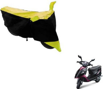 Star India Waterproof Two Wheeler Cover for TVS(Scooty Streak, Black, Yellow)