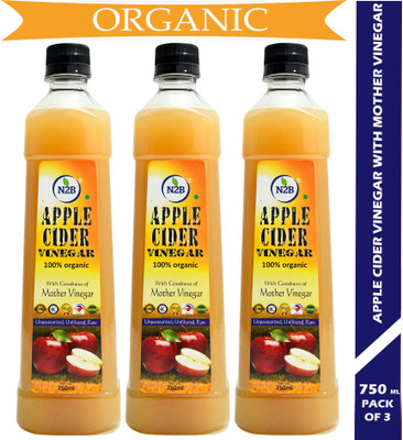 N2B Organic Apple Cider Vinegar 750ml Pack of 3 Vinegar(3 x 750 ml)