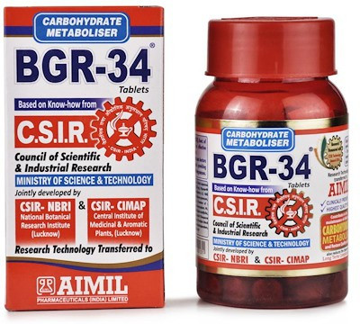 AIMIL BGR-34 Carbohydrate Metaboliser | Herbal For Endocrine Health & Diabetes Control (Pack of 1)(100 Tablets)