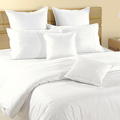 Belive-Me 210 TC Cotton Single Self Design Flat Bedsheet(Pack of 1, White)
