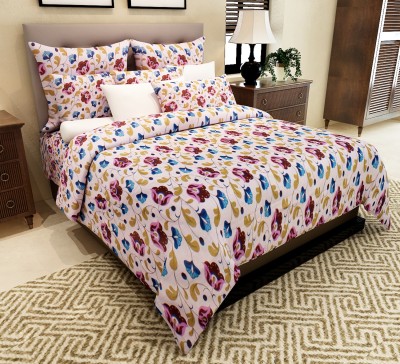 Flipkart SmartBuy 120 TC Cotton Double Floral Flat Bedsheet(Pack of 1, Multicolor1)