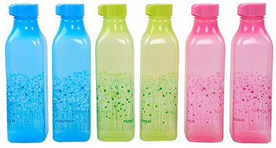 NAYASA 1000 ml Plastic Bottle(Pack of 6, Multicolor)