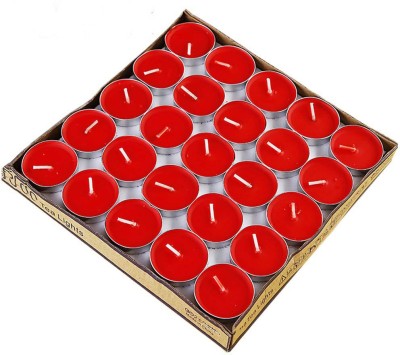 Goyal Red Colored Wax Tealight Candle(Red, Pack of 50)
