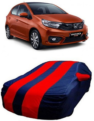 VIRMANG Car Cover For Honda Brio (With Mirror Pockets)(Red)