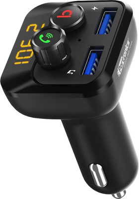 Portronics v5.0 Car Bluetooth Device with Car Charger(Black)
