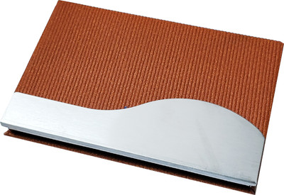 Flipkart SmartBuy 10 Slot Metal Leatherite Business Card/Visiting Card/Credit Card Holder Wallet with Magnetic Closure (Brown&Silver) 10 Card Holder(Set of 1, Multicolor)