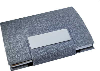 Flipkart SmartBuy 10 Slot Metal Leatherite Business Card/Visiting Card/Credit Card Holder Wallet with Magnetic Closure (Grey) 10 Card Holder(Set of 1, Grey)