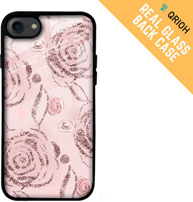 QRIOH Glass Back Cover for Apple iPhone 8(Multicolor, Shock Proof, Silicon, Pack of: 1)