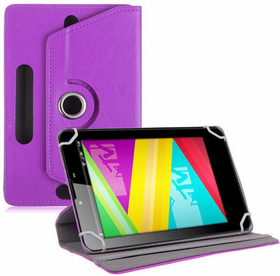 TGK Book Cover for Swipe MTV Slash 4X 7 inch Tablet Universal Rotating Case(Purple, Cases with Holder)