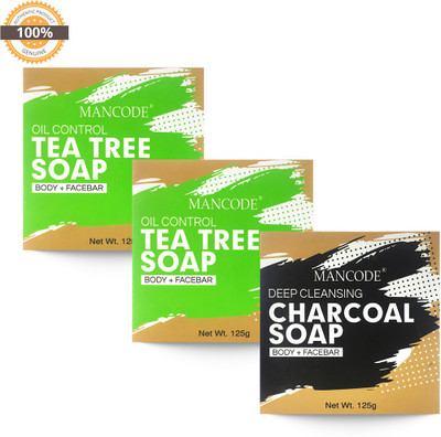 MANCODE TEA TREE OIL CONTROL SOAP, 125gm (3)(3 Items in the set)