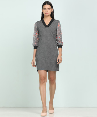 AND Women Shift Black, White Dress
