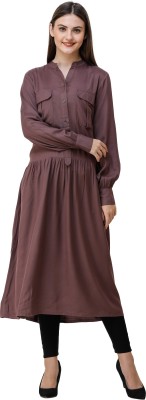 SILK ROUTE London Women Gathered Brown Dress