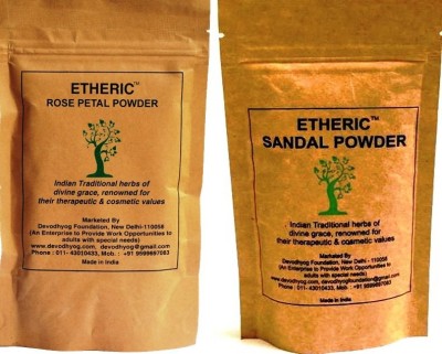 Etheric Rose Petal Powder + Sandal Powder Combo for Skin Care(200 g)