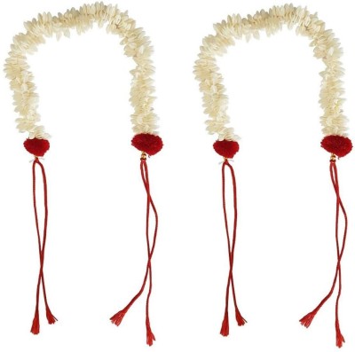 NT Traders Combo Of 2 Pcs Hair Gajra Veni For Wedding Occasions Hair Accessory Set(White, Red)