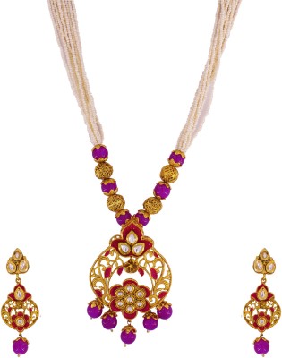 Guarantee Ornament House Brass Gold-plated White, Purple Jewellery Set(Pack of 1)