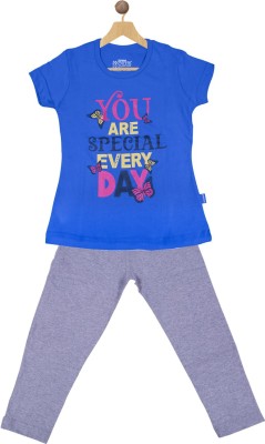 PROTEENS Girls Printed, Self Design Multicolor Top & Pyjama Set