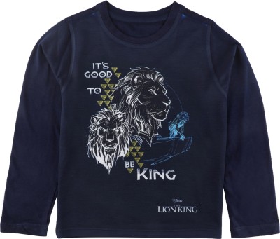 Lion King Boys Printed Polycotton Regular T Shirt(Blue, Pack of 1)