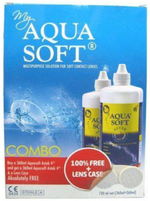 AQUASOFT Combo Pack (360ml+360ml) Multi Purpose Contact Lens Solution Multi Purpose Cleaning Solution(720 ml) AQUASOFT Combo Pack (360ml+360ml) Multi Purpose Contact Lens Solution Multi Purpose Cleaning Solution(720 ml)