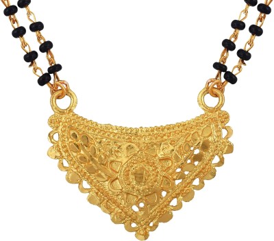 Dzinetrendz Gold plated Brass, Small, sober and stylish, super fine Heart shape design, Fashion Mangalsutra Women Traditional Brass Mangalsutra