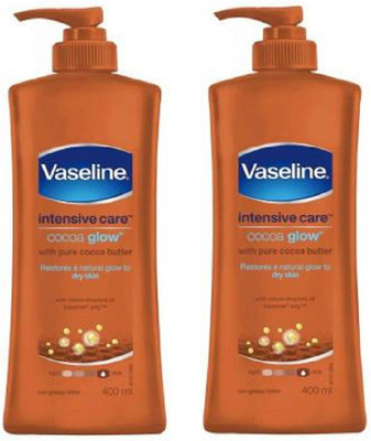 Vaseline Cocoa Glow Nourishing Lotion 400 ml pack of 2(800 ml)