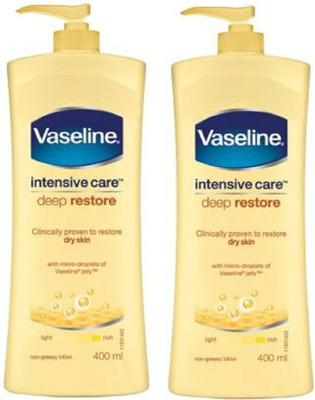Vaseline Intensive Care Deep Restore Body Lotion 400ml pack of 2(800 ml)
