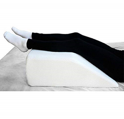 METRON Medium Size | Orthopedic Bed Wedge Elevated Leg Pillow | Foam Wedge for Leg Elevation Reduces Back Pain & Improves Blood Circulation | Firm Supportive |Washable Cover | Foam Solid Sleeping Pillow Pack of 1(White)