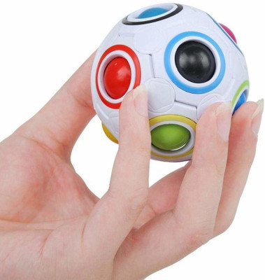 QUINERGYS ™Magic Rainbow Ball Fun GOTI Cube CHALLENGING Puzzle for Children(1 Pieces)