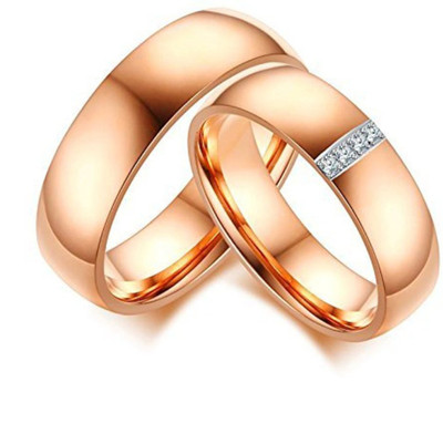 Kayal traders ADJUSTABLE ROSE GOLD LADIES RING Alloy Cubic Zirconia Copper Plated Ring Set