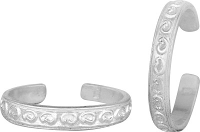Rinayra Jewels Flat Engraved Silver Toe Ring-TRRD037 Sterling Silver Toe Ring Set