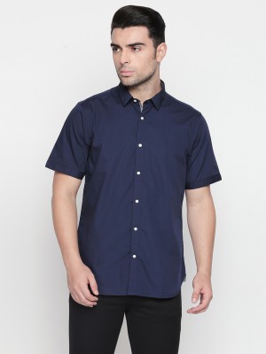 Kenneth Cole Men Solid Casual Blue Shirt