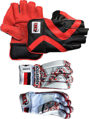 JetFire Regular Wicket Keeping Gloves Combo With Arrow Batting Gloves Wicket Keeping Gloves(Red, White)