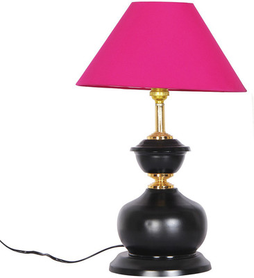 CANDELA Trapezium Shade Designer Table Lamp Table Lamp(38 cm, Pink)