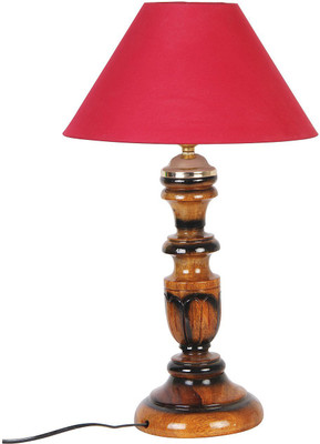 CANDELA Conical Shape Table Lamp Table Lamp(38 cm, Red)